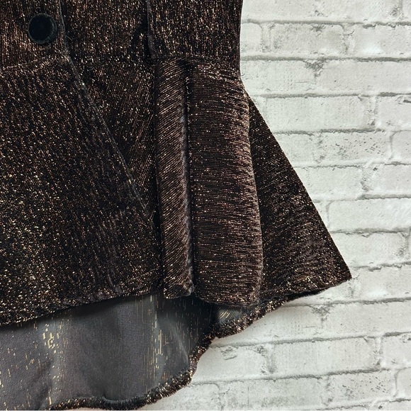 Vintage Francine Browner Women's Size 3 Copper Black Shimmer Top Bow Feathers - Picture 7 of 15